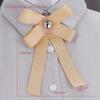 Roupa Camisa Gravata Borboleta Cor Sólida Fita Longa Gravata Broche de Flor Pin de Lapela Terno Feminino Estilo Chanel