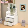 Caixa Organizadora de Maquiagem à Prova de Poeira de Grande Capacidade Tipo Gaveta para Desktop Suporte de Armazenamento para Produtos de Skincare com Espelho