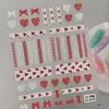Adesivos de Unha Coração de Renda Branca Transfronteiriços Borda de Renda 3D Coração Adesivos de Unha DIY Em relevo Estilo Ca