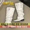 Pantalones de Caña Alta Botas de Caballero Mujer 2026 Otoño Nuevas Botas de Tacón Grueso Puntiagudas Tacón Alto Botas Largas Holgadas Estilo Vaquero Occidental