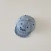 Gorra de Bebé Coreana Qiunan Primavera y Otoño Letra Bordada Gorra de Béisbol de Mezclilla Gorra con Visera Solar para Bebé