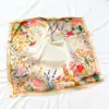 Nuevo Pañuelo Cuadrado de Moda con Estampado Floral Estilo Chino, Elegante Imitación de Seda para Mujer, Pañuelo Delgado para el Cuello para Viajes y Protección Solar