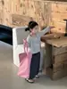 Conjunto de 2 Piezas Cardigan de Punto con Estampado Floral Estilo Coreano para Niñas + Chaleco Chaqueta de Primavera y Otoño para Niñas 2026