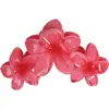 Clássico do TikTok Cor Gradiente Jelly Três Flores Presilha de Cabelo Flor Plumeria Estilo Férias na Praia Presilha de Garra Flor Única