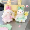 Exquisite Boneca de Pelúcia Coelho Festa Flor Fofa Pingente Coração de Menina Chaveiro Pendurado para Mochila Suprimento