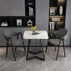 Mesa Simples com Duas Cadeiras, Mesa Quadrada Pequena para Varanda de Lazer, Combinação de Mesa e Cadeiras para Recepção e Negociação, Mesa de Chá para Recepção de Apartamento de Loja Famosa da Internet