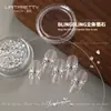 Nuevo kit de materiales de caja de lazos para arte de uñas, gota de agua 5A, circón de microcirconio, cuentas de acero, se puede usar para decorar uñas portátiles de bricolaje
