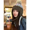 Gorro Fair Isle para Mujer, Gorro de Invierno Grueso y Cálido con Orejeras, Gorro de Pescador de Punto Resistente al Frío