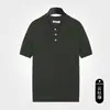 Camisa Polo de Manga Corta para Hombre Verano Tejido Fino Solapa Superior Lujo Ligero Gama Alta Color Sólido Casual Negocios Camiseta
