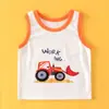 Camiseta regata infantil de algodão fina para o verão, regata sem mangas para meninos, base de verão, exclusiva para exportação