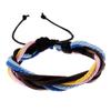 Pulseira de couro trançado colorido vintage personalizada simples ajustável multicamadas fornecimento de fabricantes de pulseiras europeias e americanas