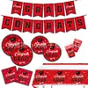 Vajilla Desechable Temática de Temporada de Graduación Nueva de Amazon, Platos de Papel, Vasos de Papel, Servilletas de Papel, Manteles, Decoraciones y Arreglos