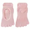 Calcetines de Yoga para Mujer de Cuatro Estaciones con Talón Abierto y Cinco Dedos, Agarre Antideslizante, Calcetines de Fitness, Calcetines Deportivos para Pilates, Personalizables