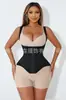 Cinta abdominal cruzada exclusiva com alça de ombro ajustável, múltiplas fileiras de colchetes, design de barbatanas para controle da barriga, modelagem e escultura do corpo para mulheres, criando uma silhueta de ampulheta