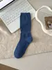 Meias de algodão da moda para o outono, estilo balé, com trama vazada, de comprimento médio até a panturrilha, cor sólida, respiráveis, absorventes de suor, versáteis, adequadas para sapatos Birkenstock, meias largas