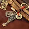 Latão Dinheiro dos Cinco Imperadores Pingente Chaveiro Zodiacal Doze Signos Chaveiro Atrator de Fortuna Ornamentos Acessórios para Reunião no Templo