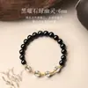 Pulseira de Obsidiana Natural Estilo Xiaohongshu para Mulheres com Contas de Transferência para Namorada, Joia de Pulseira de Cristal Fantasma Verde