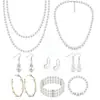 Joyería Transfronteriza Europea y Americana Más Vendida, Collar Sencillo de Bolas Geométricas, Set de Collares de Perlas de Imitación de Moda Retro