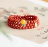 Pulseira Vermelha Natural South Red Ágata Vermelha Multicamadas Empilhável Ano Zodiacal Feminino Presente Ponto Turístico Scenic Spot Atacado