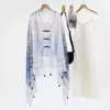 Chal de Botones Estilo Étnico para Mujer, Bufanda de Seda con Protección Solar, Fotografía de Viaje, Bufanda de Arena para Playa, Bufanda Fina de Abrigo