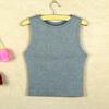 Atacado Suéter de Gola Alta Feminino Algodão Sem Mangas Justo Cintura Alta Cropped Camiseta de Segunda Pele para Outono e Inverno, Adequado para Uso Interno e Externo