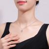 Plata S925 calado carácter fu Collar de marca redonda Colgante de texto de estilo chino para mujer Diseño de nicho costura cadena clavicular
