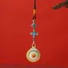 Fornecido diretamente pelo fabricante: Pingente rotativo de dupla face estilo Xizang apresentando os doze signos do zodíaco, nove palácios e oito trigramas, com esmalte azul tradicional, joia de estilo étnico