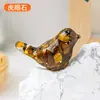 Ornamentos de Pássaros em Resina com Pedras de Cristal Naturais Personalizados pelo Fabricante para Mesas de Escritório, Artesanato de Cristal para Micro-Paisagismo, Presentes
