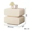 Mesa Lateral Color Crema, Mesita de Noche, Armario de Almacenamiento para Dormitorio de Lujo Ligero Estilo Italiano de Gama Alta, Mesita de Noche Minimalista, Mesita de Noche Pequeña