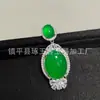Atacado do Fabricante Pingente Paisagem de Calcedônia Verde Natural Incrustada de Alta Qualidade, Pingente de Jade Buda e Guanyin de Ágata Verde