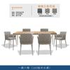Mesa e cadeira de vime nórdicas para áreas externas, combinação de mesa de jantar para lazer, sofá individual, mesa de centro, móveis para pátio, atacado