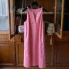 Ropa récord hermoso tinte blanco congelado rosa melocotón_cuello V pequeño sin mangas vestido chaleco X06084 una generación de pelo