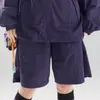 Shorts de Trabalho de Seda de Gelo com Fenda para Casal de Verão, Calças de Cinco Pontos Simples e Estilosas de Corte Solto, Calças Leves e Respiráveis com Proteção Solar para o Verão