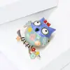 Moda Fresca de Venta Caliente Transfronteriza Abstracta Europea y Americana Búho de Óleo Broche Elegante Versátil Accesorios para Ropa Stock Listo