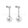 Brincos de Liga de Titânio F136 com Acessórios de Zircônia e Pérola, Joias de Liga de Titânio G23, Piercings de Orelha (Studs), Joias para Piercing Corporal