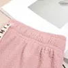 Pantalones casuales de color sólido de cintura media con textura waffle y efecto air puff para mujer, nuevos de primavera, estilo coreano, holgados con cordón ajustable y pernera ancha, a la moda