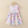 Vestido de Verano Nuevo 2025 para Niñas Estilo Línea A Lindo Vestido de Princesa Categoría Infantil Mediana y Grande Una Falda Ropa Infantil Al por Mayor
