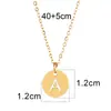 Venta caliente transfronteriza collar con letra de acero de titanio colgante redondo 26 mayúsculas en inglés collar de joyería pulida al por mayor