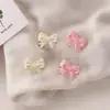 Pinza de Agarre Flor con Lazo Rosa para Niña, Simple, Versátil, Tamaño Pequeño Lateral, Pinza de Pico de Pato, Pasador para Flequillo