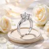 E-commerce transfronteiriço Tonglin anel de prata esterlina s925 Anel estilo europeu e americano feminino Anel de Diamante Simulado da Moda Fábrica atacado