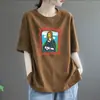 Camiseta de manga corta de moda estilo europeo de verano, ropa para mujer holgada y adelgazante, top nuevo de imitación de algodón para principios de primavera de 2024