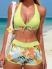 Traje de Baño Femenino Estilo Europeo y Americano Nuevo 2027, Bikini de Dos Piezas con Pierna Cuadrada de Comercio Exterior, Bikini, Traje de Baño Amazon