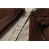 Ropa Vintage 25 Otoño Nuevo Estilo Japonés Marca de Moda Diseño Camisa Chaleco Falso de Dos Piezas Chaqueta Camisa Lavada para Hombre