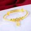 Pulsera Antigua Chapada en Oro Que Trae Amor y Compañía, con Diseño de Empujar y Tirar, Latón de Alta Gama con Patrón de Cielo Estrellado Chapado en Oro Que No Se Desvanecerá Fácilmente