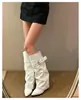 Em Estoque, Envia Imediatamente! Botas Longas Destacáveis com Salto Grosso, Bico Fino, Estilo Retrô com Fivela de Cinto, Botas de Moda Emagrecedoras para Mulheres