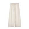 Baishiwang Estilo Antigo Qian Conjunto de Relaxamento Início do Outono Feminino Camisa de Tencel Linho Calças Casuais de Cintura Alta Conjunto de Duas Peças