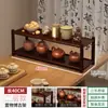 Soporte para taza de té no es de madera maciza estilo chino nuevo pequeño estante de exhibición de escritorio estante de exhibición de almacenamiento de adornos de tetera juego de té