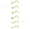 Acero Inoxidable 7 Barras L Barra Curva Barra Recta Diamante de Zirconia Piercing de Nariz Joyería para el Cuerpo Humano Explosiones Transfronterizas Amazon