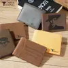 Cartera de Piel Genuina para Hombre, Cartera Corta Antirrobo RFID de Moda, Piel de Vaca de Primera Capa, Regalo de Negocios, Suministro de Amazon