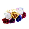 Ramo de Rosas de Lámina de Oro 24K, Flores Artificiales Eternas, Regalo de San Valentín Cumpleaños, Regalo de Navidad, Hecho a Mano